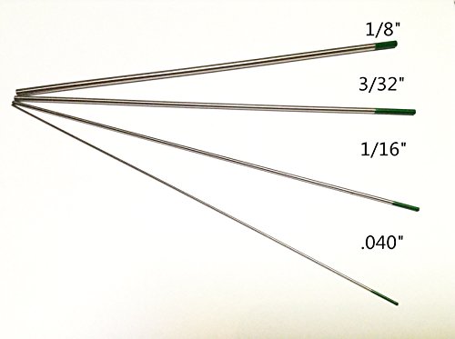 WeldingCity 10-pk Premium TIG Welding Tungsten Electrode Rod Pure (Green, EW-P) 3/32" x 7" | 10-pcs