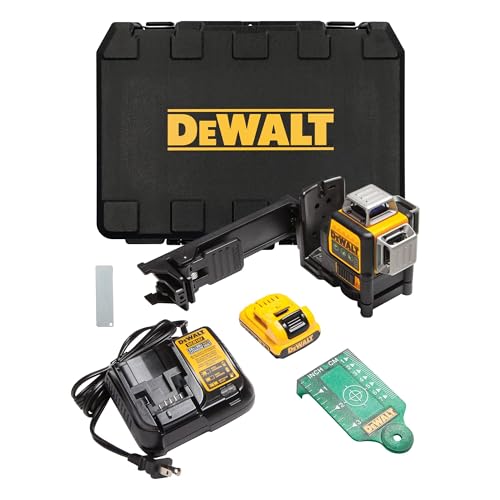 DEWALT 12V MAX Laser Level, Green Line Laser, 3-Way, 360 Degree Professional Laser, Cordless/Rechargeable (DW089LG),Yellow