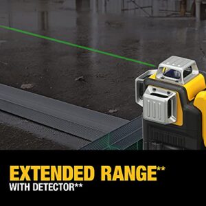 DEWALT 12V MAX Laser Level, Green Line Laser, 3-Way, 360 Degree Professional Laser, Cordless/Rechargeable (DW089LG),Yellow