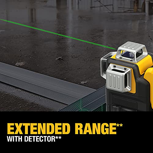 DEWALT 12V MAX Laser Level, Green Line Laser, 3-Way, 360 Degree Professional Laser, Cordless/Rechargeable (DW089LG),Yellow