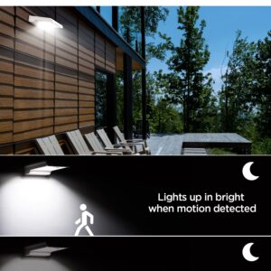 InnoGear Solar Gutter Lights, 24 LEDs Solar Motion Sensor Lights IP65 Waterproof Solar Outdoor Lights Solar Wall Lights Security Lighting for Yard Porch Patio, Pack of 4