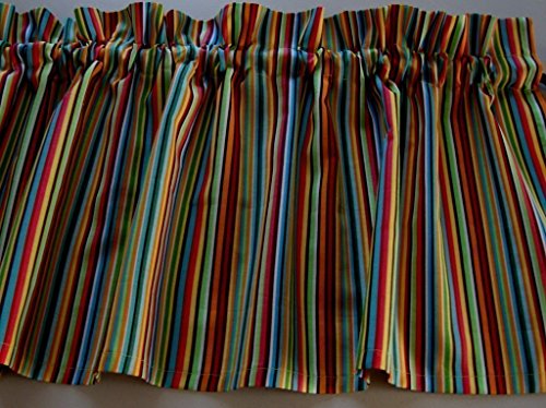 Multi-color Stripe Valance Curtain Window Treatment