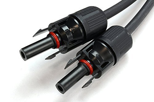 HQST 5 Feet 12AWG Solar Extension Cable with Female and Male Connector Solar Panel Adaptor Kit Tool (5FT Red + 5FT Black)