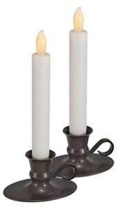 mark feldstein & associates flameless led taper candle with timer (set of 2)