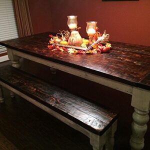 6 Foot heart pine table set