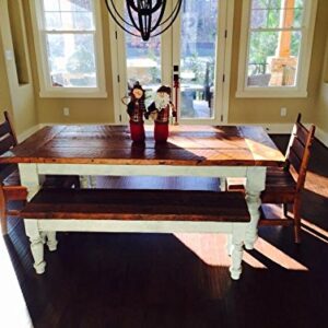 8 Foot Heart Pine farmhouse table set