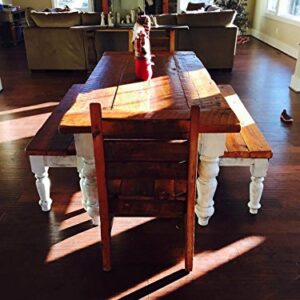 8 Foot Heart Pine farmhouse table set