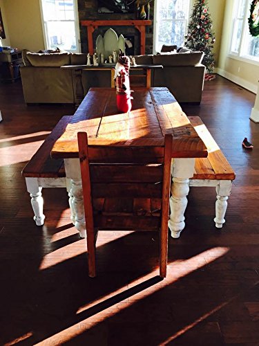 8 Foot Heart Pine farmhouse table set