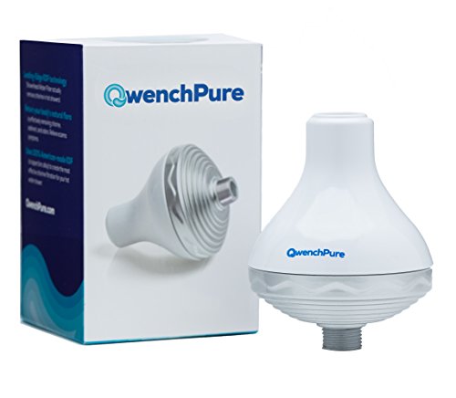 Shower Filter :: High Output :: with advanced Carbon Free Technology Uses 100% KDF-55 Material (8 oz.) to Safely Remove Chlorine & Other Contaminants Hot or Cold by QwenchPure