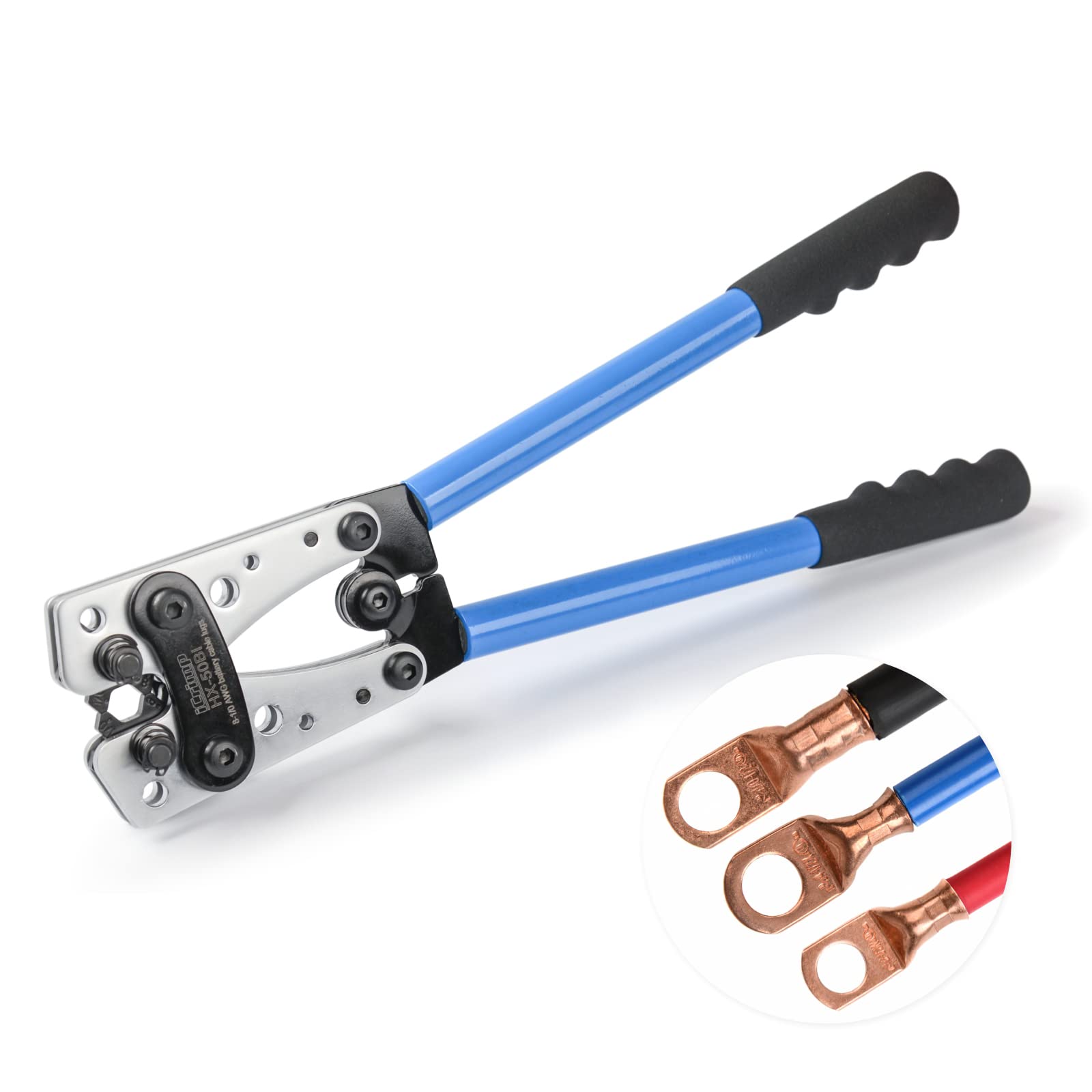 iCrimp Cable Lug Crimping Tool for Heavy Duty Wire Lugs, Battery Terminal, Copper Lugs AWG 8-1/0