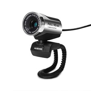 ausdom full hd 1080p wide angle view webcam with anti-distortion, aw615 usb computer camera,90-degree fov, auto low-light correction, plug and play for zoom/skype/teams,conferencing and video calling