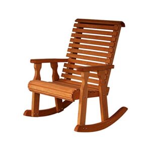 amish heavy duty 600 lb roll back pressure treated rocking chair (cedar stain)