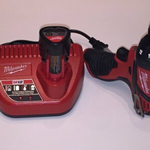 MILWAUKEE ELECTRIC TOOL 2401-22 M12 Cordless 12V Lithium-Ion Screwdriver with Two Batteries, Charger and Case, 1" x 1" x 1"