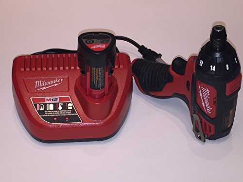 MILWAUKEE ELECTRIC TOOL 2401-22 M12 Cordless 12V Lithium-Ion Screwdriver with Two Batteries, Charger and Case, 1" x 1" x 1"