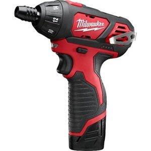 MILWAUKEE ELECTRIC TOOL 2401-22 M12 Cordless 12V Lithium-Ion Screwdriver with Two Batteries, Charger and Case, 1" x 1" x 1"