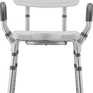 NOVA Medical Products Shower & Bath Chair with Back & Arms & Hygienic Design, White, 1 Count