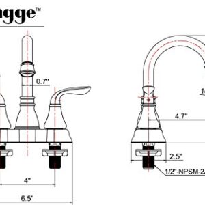 Derengge 045-FS NB Two-Handle Oil Rubbed Bronze Bathroom Faucet with Pop up Drain,cUPC NSF AB1953