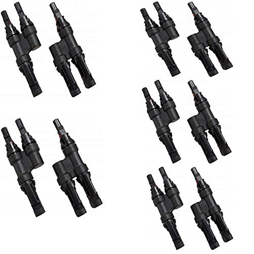 HQST Branch Connectors Y Connector in Pair MMF+FFM for Parallel Connection Between Solar Panels (5 Pairs)