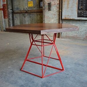 Modern Hexagon Dining Table with Extension Top in Walnut and Steel