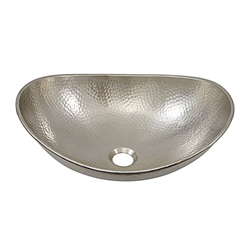 Sinkology SB305-19N Hobbes, 19", Nickel Hammered Handcrafted Above Counter Vessel Sink