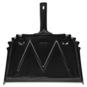 genuine joe heavy-duty metal dustpan, black - 85151 15.5"x16"