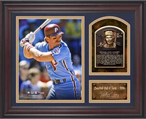mike schmidt philadelphia phillies framed hall of fame milestones & memories photograph with facsimile signature - mlb player plaques and collages
