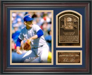 nolan ryan baseball hall of fame framed 15" x 17" collage with facsimile signature - mlb player plaques and collages