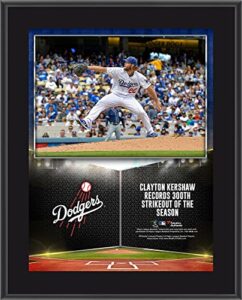 clayton kershaw los angeles dodgers 10.5" x 13" 300 strikeouts in a season sublimated plaque - mlb player plaques and collages