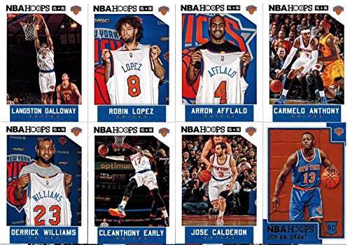 New York Knicks 2015 2016 Hoops Basketball Factory Sealed Team Set with Carmelo Anthony and Kristaps Porzingis Rookie