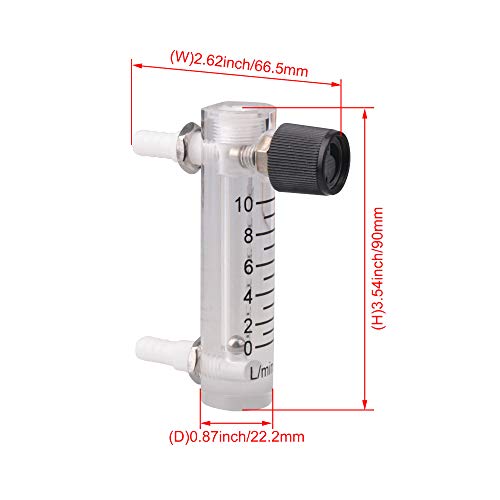 CNBTR LZQ-3 0-10 LPM Tube Type Acylic Flowmeter Gas 8mm Hose Fitting Oxygen Flowmeter Regulator Flow Meter