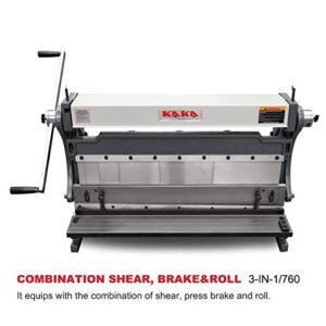 KAKA INDUSTRIAL 3-IN-1/30 Sheet Metal Shear 30-Inch Combination Sheet Metal Brake Cut Slip Roll Machine,Segments Press Brake Shear Roll Machine Segments Press Brake Shear Roll Machine