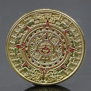 Chunlin Mayan Aztec Prophecy Calendar Commemorative Coin Collection Gift (Mayan Prophecy Gold)