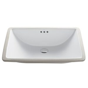 kraus elavo 23-inch rectangular undermount white porcelain ceramic bathroom sink with overflow, kcu-251