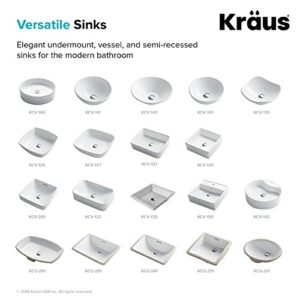 KRAUS Elavo 23-inch Rectangular Undermount White Porcelain Ceramic Bathroom Sink with Overflow, KCU-251