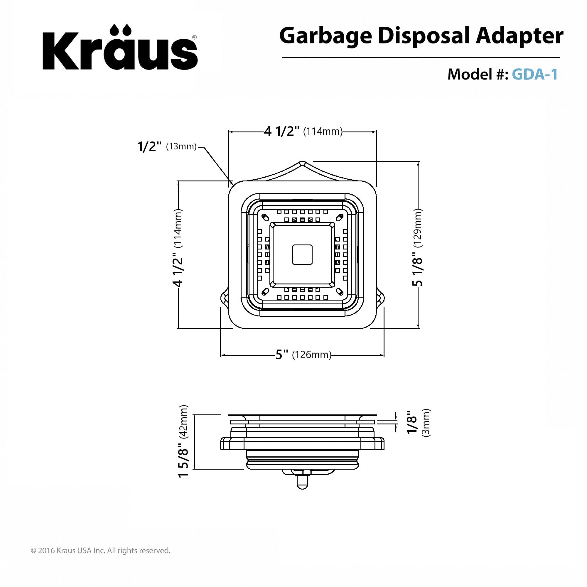 KRAUS Pax™ Garbage Disposal Adapter, GDA-1