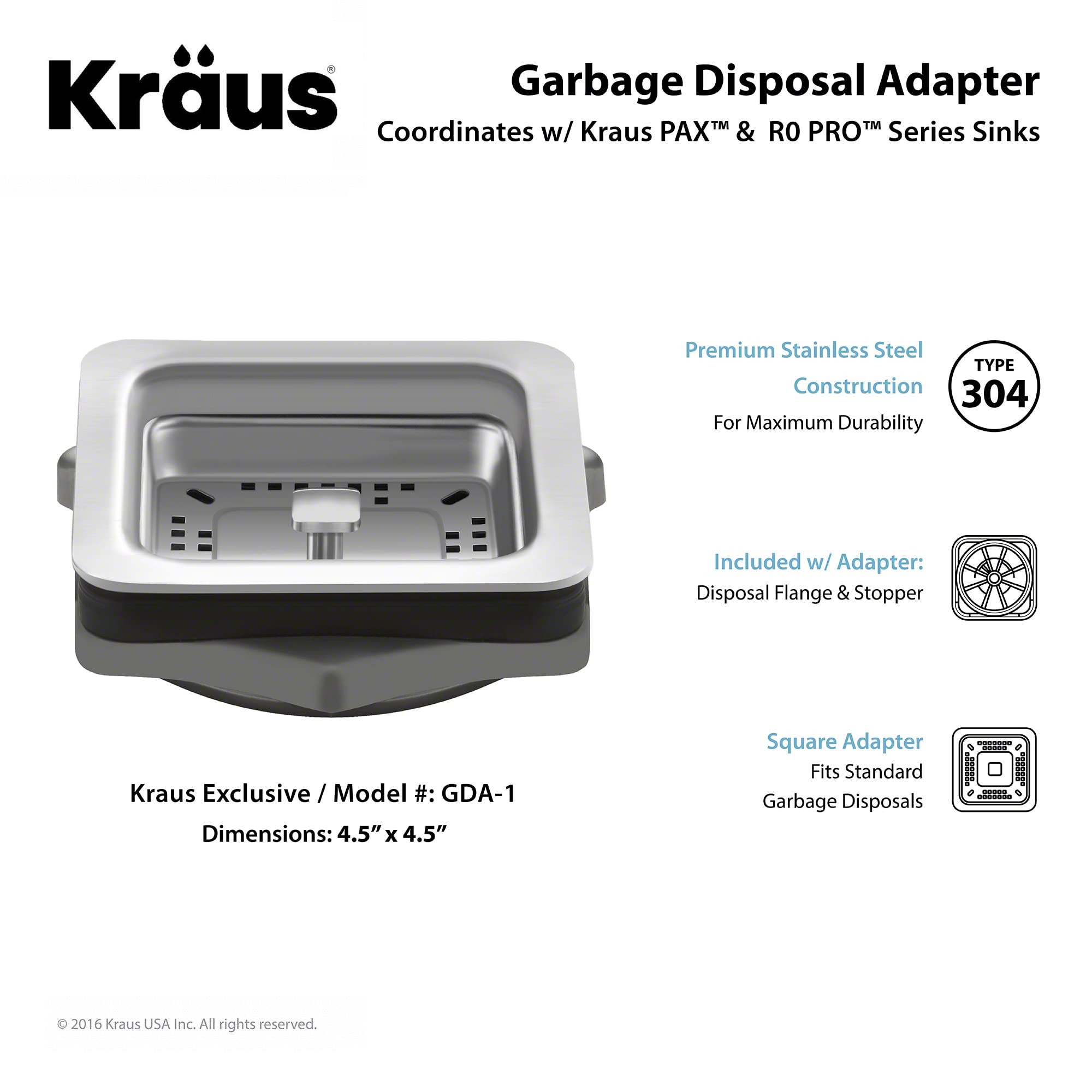 KRAUS Pax™ Garbage Disposal Adapter, GDA-1