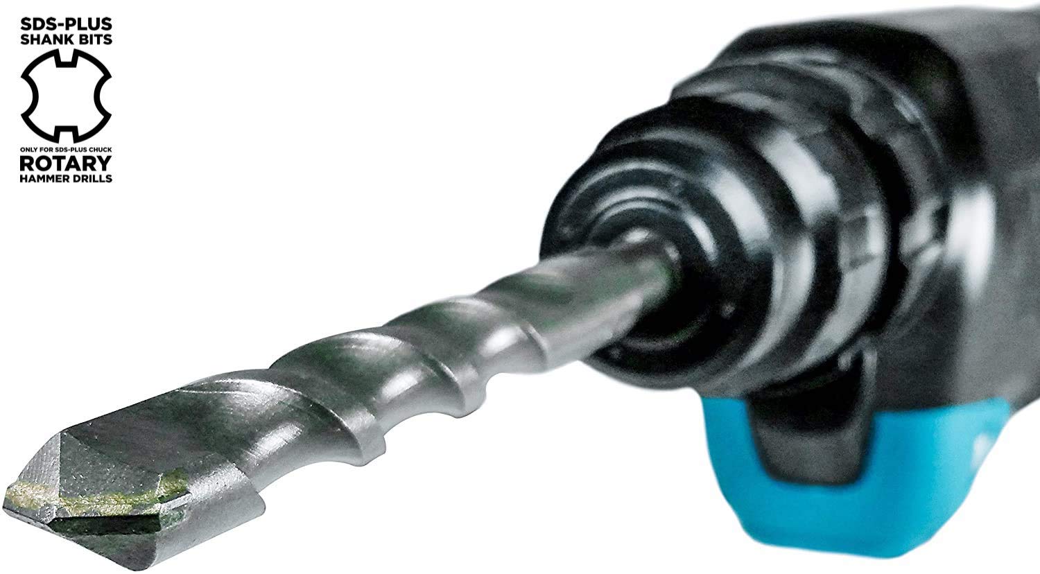 Makita 5 Piece - SDS-Plus Drill Bit Set For SDS+ Rotary Hammers - Aggressive Drilling For Concrete & Masonry - Carbide Tipped Bits