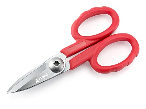 Ascend Tools 5-1/2 inch Carbon Steel Shears - Kevlar, Dyneema, Vectran, Spectra, Technora, Nomex, Innegra, Dacron, Fiberglass, Carbon Fiber, Breathers fiber cable