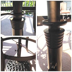 Myard Umbrella Cone Wedge Shim for Patio Table Hole Opening or Base 1.8 to 2.4 Inch, Umbrella Pole Diameter 1-1/2" (38mm, Black)