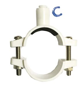 drain saddle valve with 1/4" quick connect for reverse osmosis (ro) systems, in white