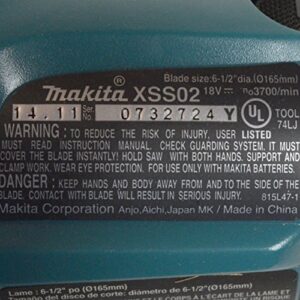 Makita XSS02Z 18V LXT Lithium-Ion Cordless Circular Saw, 6-1/2-Inch, Tool Only