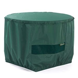 Covermates Round Firepit Cover - Light Weight Material, Weather Resistant, Elastic Hem, Fire Pit Covers-Green