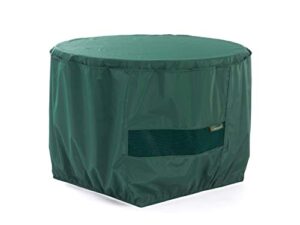 covermates round firepit cover - light weight material, weather resistant, elastic hem, fire pit covers-green