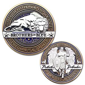 law enforcement brotherhood challenge coin · saint michael challenge coin · morale challenge coin