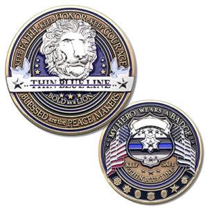 law enforcement appreciation challenge coin · police officer thank you challenge coin · thin blue line challenge coin