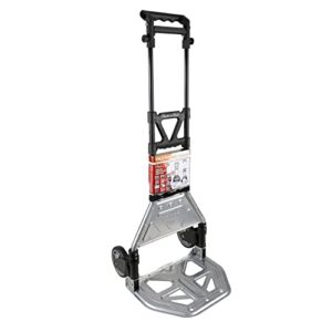 olympia tools 150 lb folding hand truck and dolly with telescoping handle and bungee cord for moving