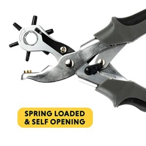 General Tools Revolving Punch Pliers 73 - 6 Multi-Hole Sizes For Leather, Rubber, & Plastic - Hobbies & Crafts