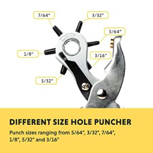 General Tools Revolving Punch Pliers 73 - 6 Multi-Hole Sizes For Leather, Rubber, & Plastic - Hobbies & Crafts