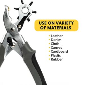 General Tools Revolving Punch Pliers 73 - 6 Multi-Hole Sizes For Leather, Rubber, & Plastic - Hobbies & Crafts