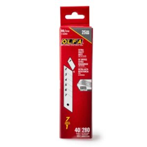 OLFA 25mm Extra Heavy-Duty Snap Off Replacement Blades, 40 Blades (280 segments) HB/CP40 - Snap-Off Utility Knife Replacement Blades, Fits most 25mm Utility Knives